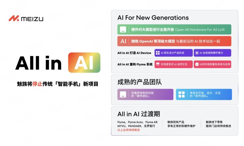 魅族全面进军 AI 科技领域，仍保留智能手机软硬件维护服务