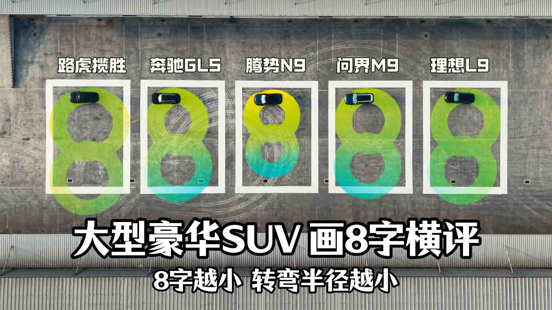 一个视频带你直观感受5台豪华SUV转弯表现：5米长的腾势N9这么灵活？