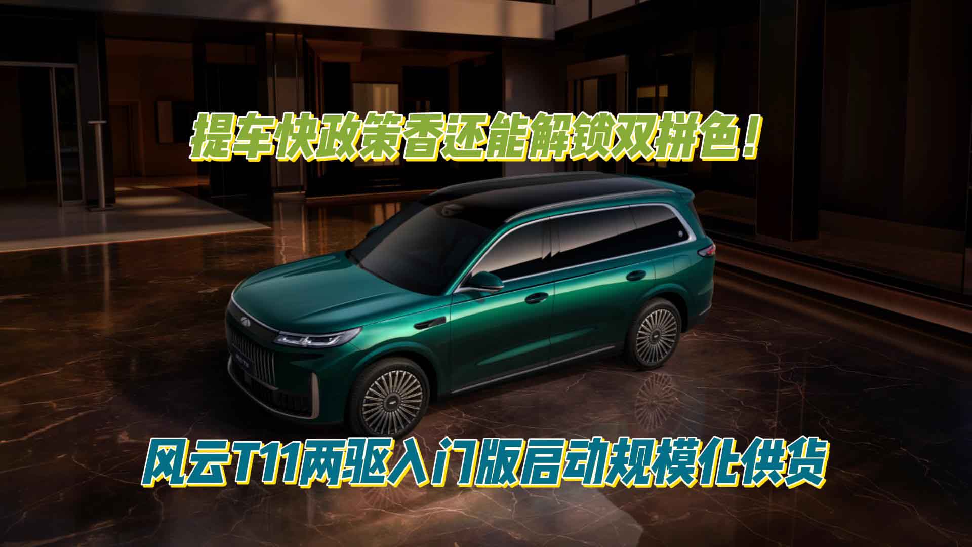 提车快政策香还能解锁双拼色！风云T11两驱入门版启动规模化供货