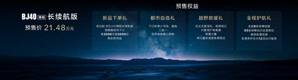 预售价21.48万元！北京越野BJ40增程长续航版亮相北京车展
