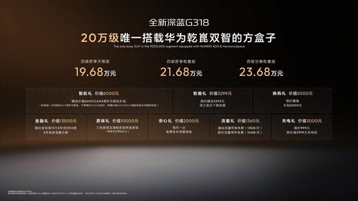 19.68万元起！全新深蓝G318成都车展上市：华为乾崑双智加持